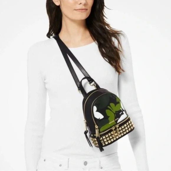 ONE DAY SALE!!!! NWOT Michael Kors Rhea Mini Butterfly Camo Backpack - Picture 6 of 6